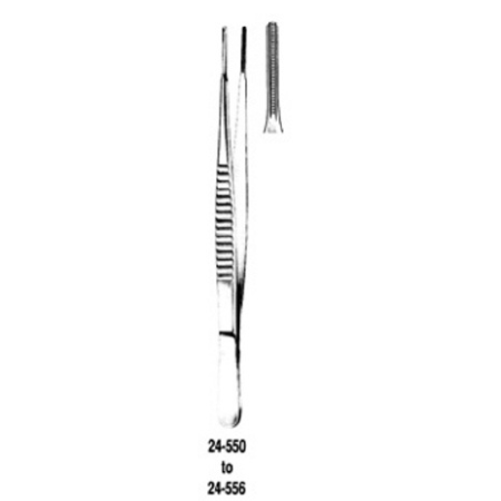 Miltex Tissue Forceps Miltex® DeBakey 6 Inch Length OR Grade German Stainless Steel NonSterile NonLocking Thumb Handle Straight Serrated Tip - M-249867-1506 - Each