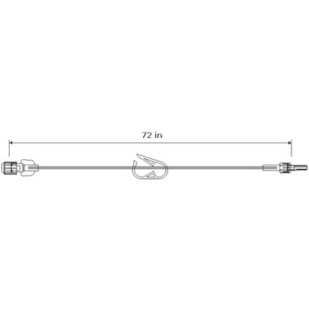 ICU Medical Extension Set 72 Inch Tubing Without Port DEHP-Free - M-798119-1072 - Case of 50