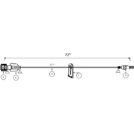 ICU Medical Extension Set 72 Inch Tubing Without Port DEHP-Free - M-500907-1784 - Case of 50