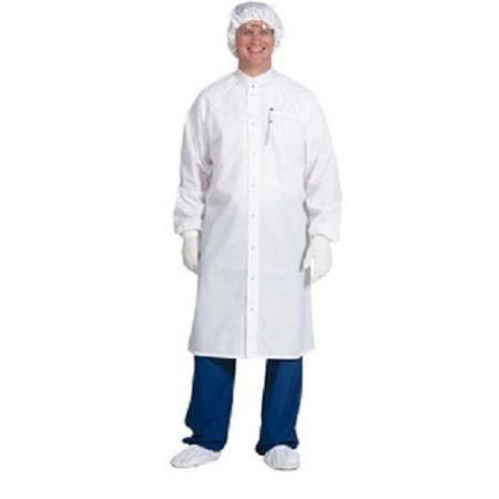 Fashion Seal Uniforms Cleanroom Lab Coat Worklon® HD-10 System White X-Large Knee Length Disposable - M-1140118-4264 - Each
