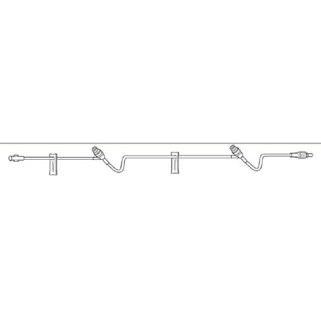 Baxter Extension Set 43 Inch Tubing 2 Ports 6.3 mL Priming Volume DEHP - M-464369-4945 - Case of 48