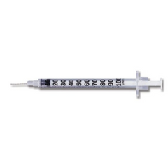 Becton Dickinson Insulin Syringe with Needle Ultra-Fine™ 1 mL 31 Gauge 5/16 Inch Attached Needle Without Safety - M-342665-4723 - Case of 500