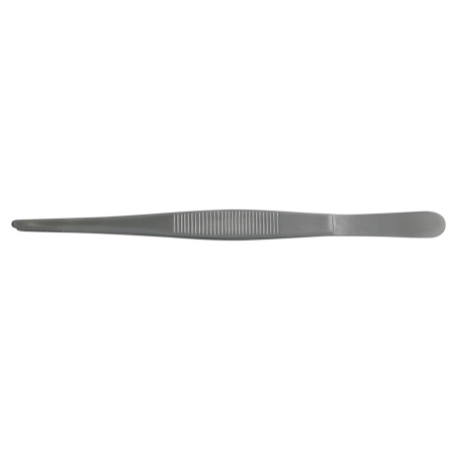 BR Surgical Dressing Forceps BR Surgical 8 Inch Length Surgical Grade Stainless Steel NonSterile NonLocking Thumb Handle Straight Serrated Tips - M-700276-2049 - Each