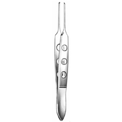 Miltex Tissue Forceps Padgett® Bishop-Harmon-Iris 3-1/4 Inch Length Surgical Grade Stainless Steel NonSterile NonLocking Fenestrated Thumb Handle Straight 0.3 mm Tips with 1 X 2 Extra Delicate Teeth - M-634010-2896 - Each