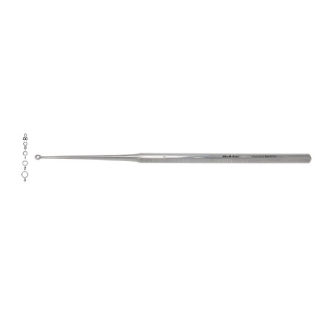 Miltex Ear Curette Vantage® Buck 6-1/2 Inch Length Single-ended Handle Size 0 Tip Straight Blunt Tip - M-455000-1734 - Each