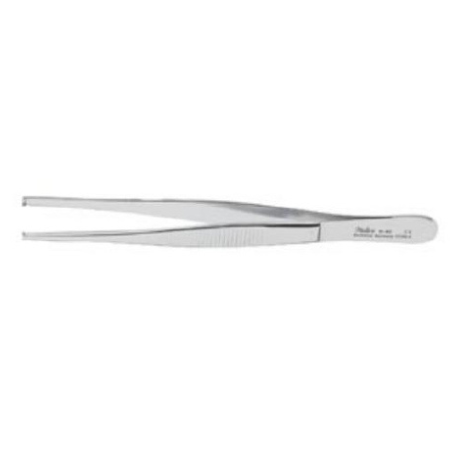 Miltex Tissue Forceps 5-1/2 Inch Length Surgical Grade Stainless Steel NonSterile NonLocking Thumb Handle Straight 2 X 3 Teeth, Serrated Tip - M-250251-2961 - Each