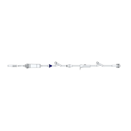 MPS Medical Primary Administration Set Acacia 20 Drops / mL Drip Rate 100 Inch Tubing 2 Ports - M-800357-4077 - Box of 50