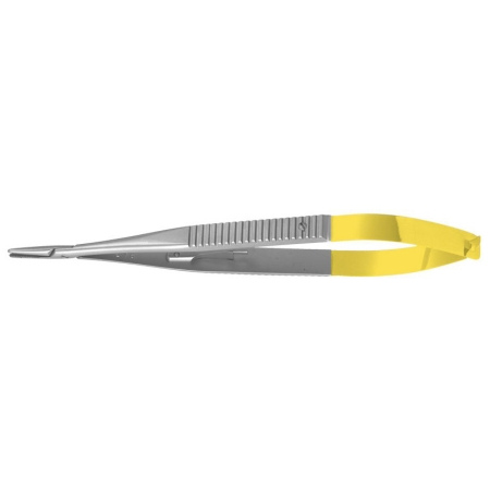 Miltex Needle Holder 5-1/2 Inch Length Straight Serrated Tips Flat Serrated Handle - M-1102075-1446 - Each