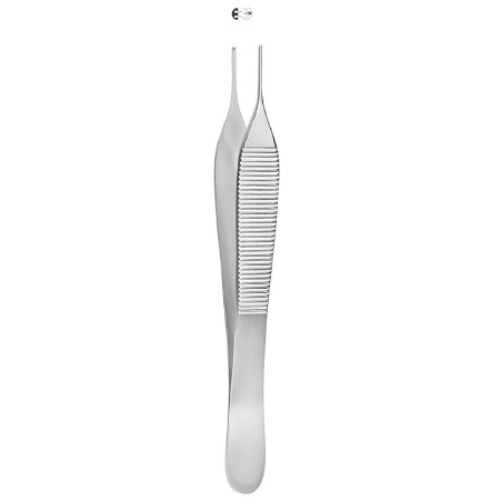 Tissue Forceps McKesson Argent™ Adson 4-3/4 Inch Length Surgical Grade Stainless Steel NonSterile NonLocking Thumb Handle Straight 2 X 3 Teeth - M-970141-1187 - Each