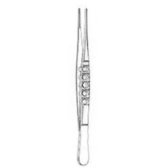 Miltex Tissue Forceps Miltex® DeBakey 6 Inch Length OR Grade German Stainless Steel NonSterile NonLocking Fenestrated Thumb Handle Straight Serrated Tip - M-527894-4656 - Each