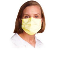 Precept Medical Products Procedure Mask Pleated Earloops One Size Fits Most Yellow NonSterile ASTM Level 1 - M-538419-4216 - Box of 50