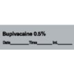 Precision Dynamics Drug Label Anesthesia Label Tape Bupivacaine 0.5% Date_Time_Int_ Gray 1/2 X 1-1/2 Inch - M-763829-2529 - Roll of 1