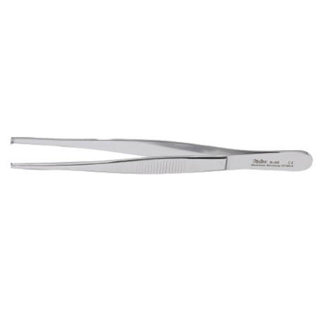 Miltex Tissue Forceps Miltex® 5-1/2 Inch Length OR Grade German Stainless Steel NonSterile NonLocking Thumb Handle Straight 1 X 2 Teeth - M-250240-4500 - Each