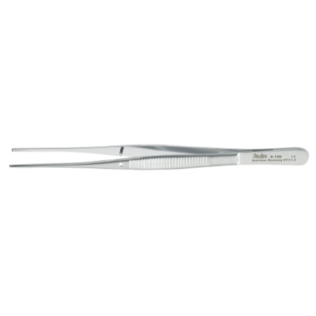 Miltex Tissue Forceps Miltex® Semken 5 Inch Length OR Grade German Stainless Steel NonSterile NonLocking Thumb Handle Straight Serrated Tips with 1 X 2 Teeth - M-202377-3329 - Each