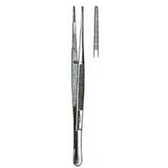 Miltex Dressing Forceps Miltex® Potts-Smith 9-1/2 Inch Length OR Grade German Stainless Steel NonSterile NonLocking Thumb Handle Straight Serrated Tip - M-250214-4283 - Each