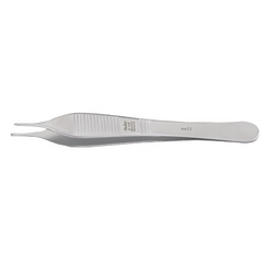 Miltex Tissue Forceps Miltex® Adson 4-3/4 Inch Length OR Grade German Stainless Steel NonSterile NonLocking Thumb Handle Straight 2 X 3 Teeth, Serrated Tip - M-250202-1717 - Each