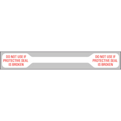 Precision Dynamics Pre-Printed Label Timemed Auxiliary Label White Do Not Use If Protective Seal Is Broken Red Safety and Instructional 1/2 X 4-1/8 Inch - M-236248-2865 - Pack of 1000