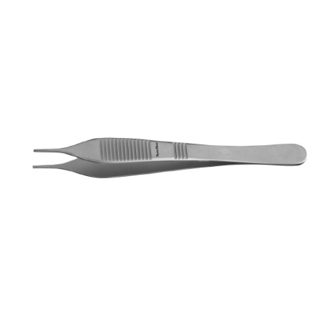 Miltex Tissue Forceps MeisterHand® Adson 4-3/4 Inch Length Surgical Grade German Stainless Steel NonSterile NonLocking Thumb Handle Straight 1 X 2 Teeth with Tying Platform - M-565665-1527 - Each