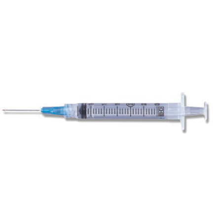 Becton Dickinson Syringe with Hypodermic Needle PrecisionGlide™ 3 mL 25 Gauge 1 Inch Detachable Needle Without Safety - M-702-4019 - Box of 100