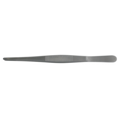 BR Surgical Dressing Forceps BR Surgical 4 Inch Length Surgical Grade Stainless Steel NonSterile NonLocking Thumb Handle Straight Serrated Tips - M-853544-3971 - Each