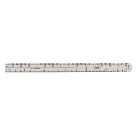 Miltex Ruler Stainless Steel 1/2 X 6 Inch - M-249724-2463 - Each