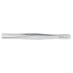 Miltex Tissue Forceps 6 Inch Length Surgical Grade Stainless Steel NonSterile NonLocking Thumb Handle Straight Serrated Tips with 1 X 2 Teeth - M-512598-2772 - Each