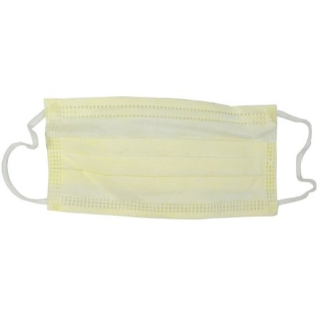 Cardinal Procedure Mask Cardinal Health™ Pleated Earloops One Size Fits Most Yellow NonSterile ASTM Level 1 - M-796055-1276 - Case of 500