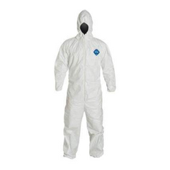Fisher Scientific Coverall with Hood and Boot Covers DuPont™ Tyvek® 122S Medium White Disposable NonSterile - M-875918-4718 - Case of 25