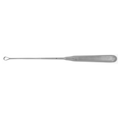 BR Surgical Uterine Curette BR Surgical Sims 11 Inch Length Single-ended Hollow Handle with Grooves Size 3, 9 mm Tip Straight Sharp Fenestrated Teardrop Tip - M-778740-2187 - Each