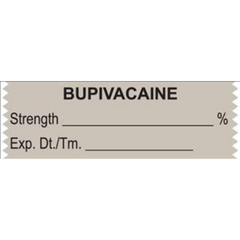 United Ad Label Drug Label UAL™ Anesthesia Label Tape Bupivacaine Strength_% Exp Dt Tm Gray 1/2 X 1-1/2 Inch - M-536921-3212 - Each