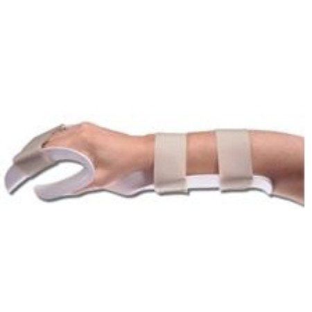 Alimed Hand Positioning Splint AliMed® Deluxe Functional Thermoplastic / AliFleece™ Right Hand Beige / White Large - M-746342-1760 - Each