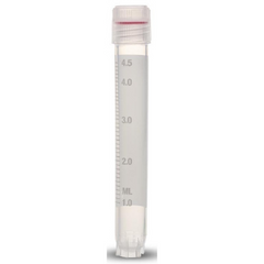 Simport Scientific Cryovial® Cryogenic Tube Round Bottom, Skirted Plain 12.5 X 91 mm 5 mL Without Color Coding Screw Cap Polypropylene Tube - M-1049894-499 - Case of 1000