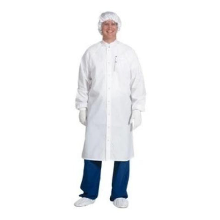 Fashion Seal Uniforms Cleanroom Lab Coat Worklon® HD-10 System White Large Knee Length Disposable - M-1140117-3474 - Each