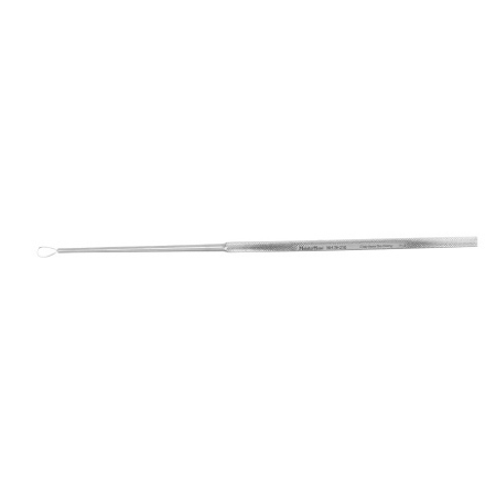 Miltex Ear Curette MeisterHand® Billeau 6-1/2 Inch Length Single-ended Round Knurled Handle Size 3, Large Tip Straight Sharp Teardrop Wire Loop Tip - M-565085-3613 - Each