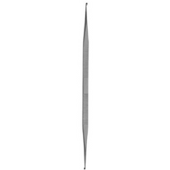 V. Mueller Stapes Curette V. Mueller® House 7-1/8 Inch Length Double-ended Serrated Handle 1.7 X 3 mm Tip / 1.9 X 3 mm Tip Slightly Angled Oval Cup Tip - M-777721-3368 - Each