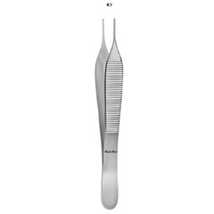 Miltex Tissue Forceps MeisterHand® Adson 4-3/4 Inch Length Surgical Grade German Stainless Steel NonSterile NonLocking Thumb Handle Straight Delicate 1 X 2 Teeth - M-421383-3680 - Each