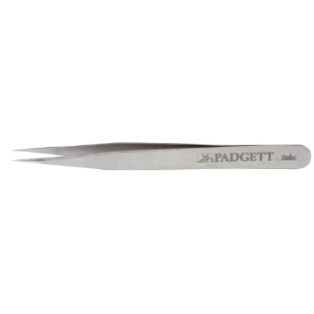 Miltex Micro Forceps Padgett® Jeweler 4-1/2 Inch Length Surgical Grade Stainless Steel NonSterile NonLocking Thumb Handle Straight Delicate Fine Tips - M-739286-2045 - Each