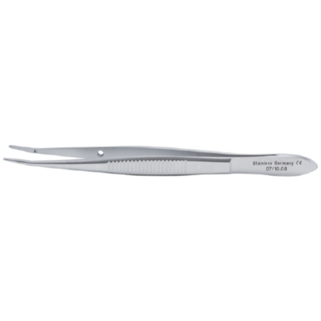 Miltex Suture Forceps Padgett® Kurth 4 Inch Length Surgical Grade Stainless Steel NonSterile NonLocking Thumb Handle Slightly Curved 8.5 mm Smooth Tips - M-633508-3741 - Each