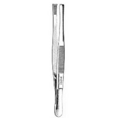 Miltex Tissue Forceps Miltex® Stille 5 Inch Length OR Grade German Stainless Steel NonSterile NonLocking Thumb Handle Straight 4 X 5 Teeth, Serrated Tip - M-213190-3259 - Each