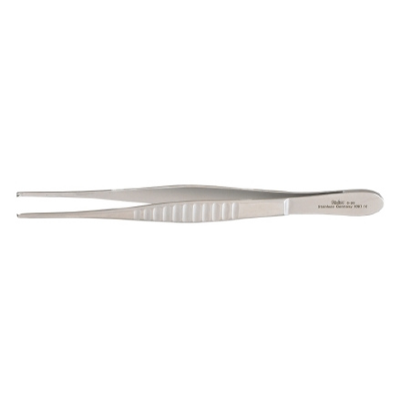 Miltex Tissue Forceps 6 Inch Length Surgical Grade Stainless Steel NonSterile NonLocking Thumb Handle Straight Serrated Tips with 2 X 3 Teeth - M-506102-3246 - Each