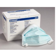 Molnlycke Surgical Mask Barrier® Extra Protection Anti-fog Pleated Tie Closure One Size Fits Most Blue NonSterile ASTM Level 3 - M-815487-1131 - Case of 500