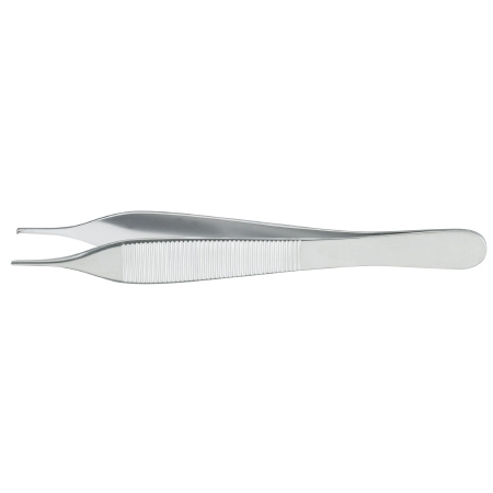 Tissue Forceps McKesson Argent™ Hudson-Ewald 4-3/4 Inch Length Surgical Grade Stainless Steel NonSterile NonLocking Thumb Handle Straight 1 X 2 Teeth - M-970140-1723 - Each