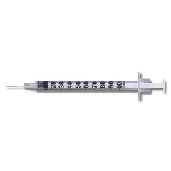 Becton Dickinson Tuberculin Syringe with Needle PrecisionGlide™ 1 mL 27 Gauge 1/2 Inch Detachable Needle Without Safety - M-473-1445 - Box of 100