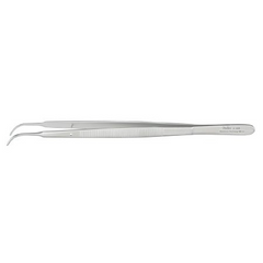 Miltex Dressing Forceps Miltex® Gerald 7 Inch Length OR Grade German Stainless Steel NonSterile NonLocking Thumb Handle Curved Serrated Tips - M-667995-3216 - Each