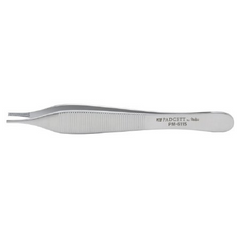 Miltex Tissue Forceps Padgett® Adson 4-3/4 Inch Length Surgical Grade Stainless Steel NonSterile NonLocking Thumb Handle Straight Delicate Serrated Tips with 2 X 3 Teeth - M-736794-2351 - Each