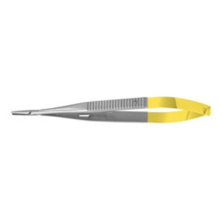 Miltex Needle Holder 5-1/2 Inch Length Curved Smooth Jaws Flat Serrated Handle - M-1088562-3022 - Each