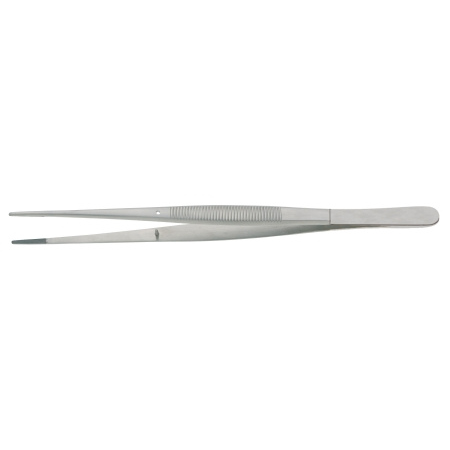 BR Surgical Dressing Forceps BR Surgical Potts-Smith 10 Inch Length Surgical Grade Stainless Steel NonSterile NonLocking Thumb Handle Straight Serrated Tips - M-862946-3262 - Each