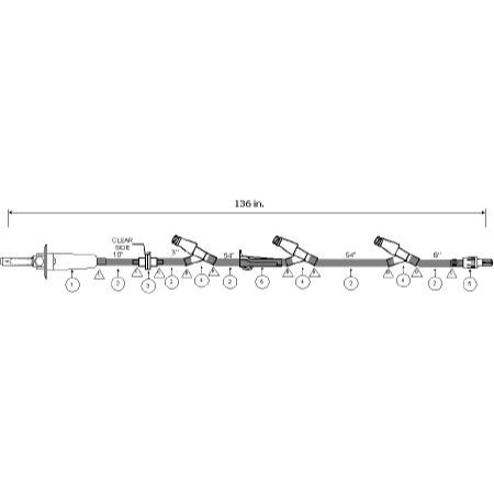 ICU Medical Primary Administration Set Bravo 24® 15 Drops / mL Drip Rate 136 Inch Tubing 3 Ports - M-513260-3192 - Case of 50