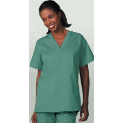 Fashion Seal Uniforms Scrub Shirt 3X-Large Ceil Blue 2 Pockets Short Set-In Sleeve Unisex - M-733899-2834 - Each