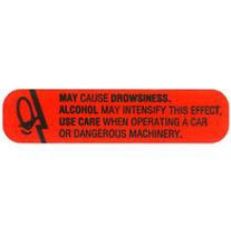 Apothecary Products Pre-Printed Label Barkley® Auxiliary Label Red Paper Caution May Cause Drowsiness Black Caution 2 X 2-1/ Inch - M-570754-4135 - Box of 1